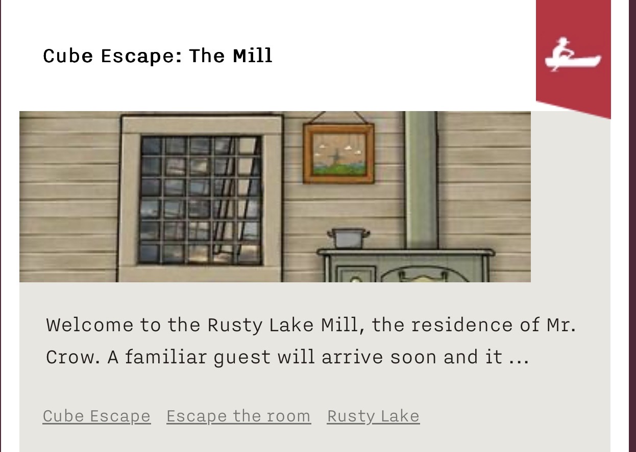 Cube Escape: The Mill game artwork